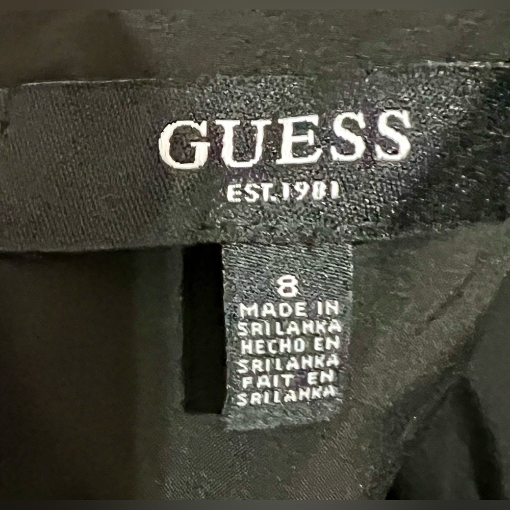 NEW GUESS Black Lace-trim Sleeveless Slip Dress - Black Size 8 - Picture 9 of 11